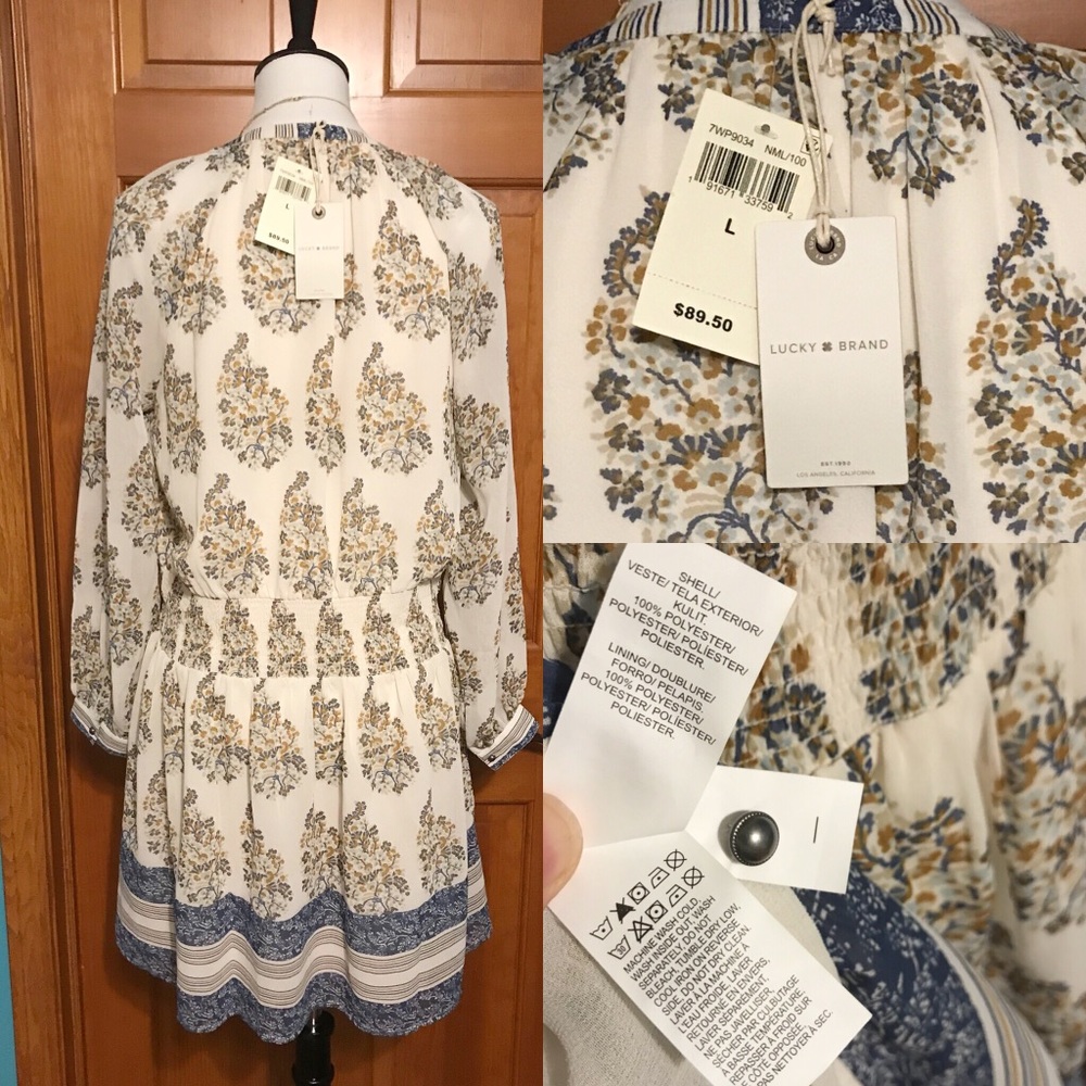 Lucky Brand | Drop waist  long sleeve dress XL - Picture 6 of 7